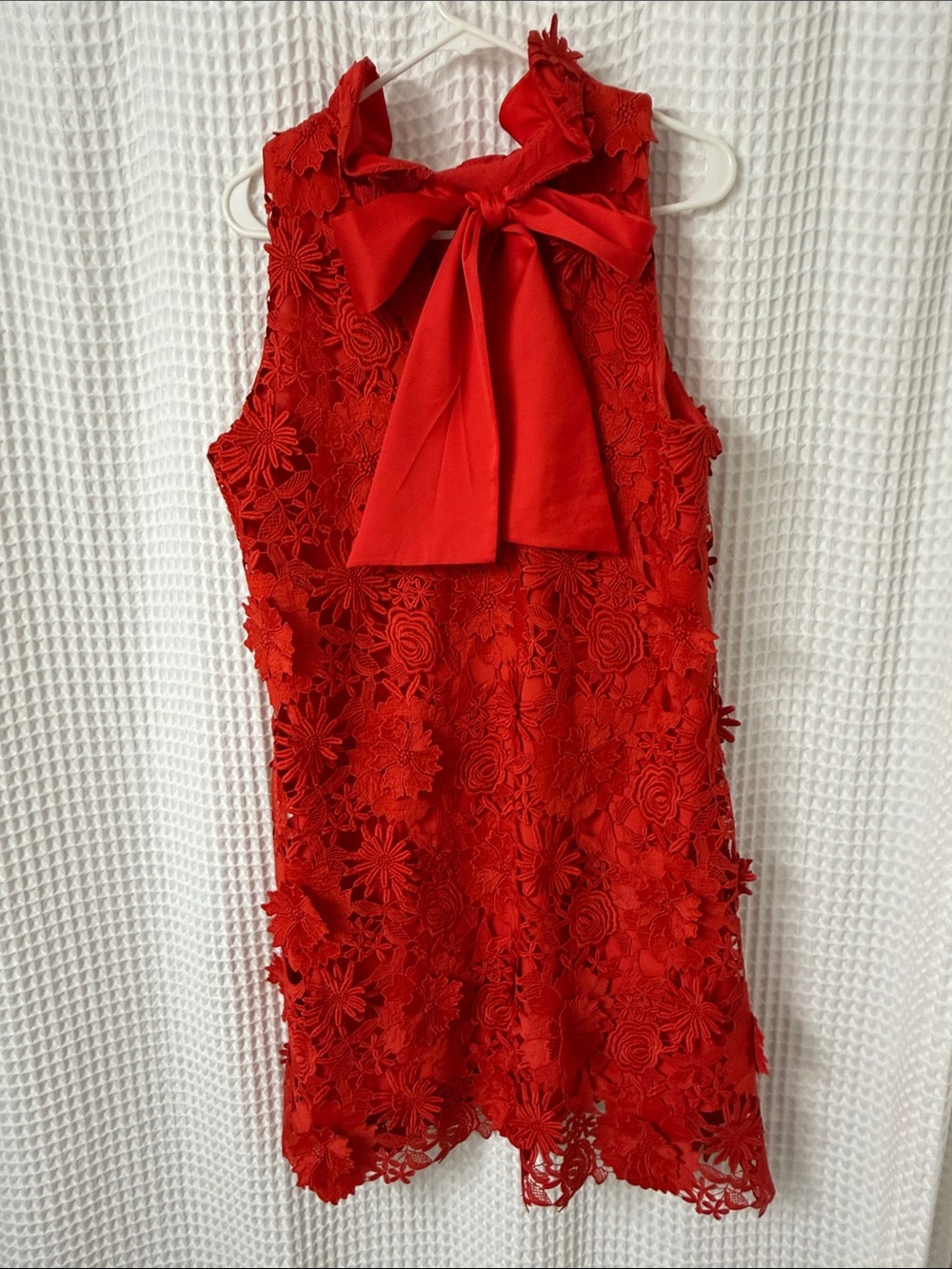 Tuckernuck Red Guipure Lace Blythe Dress Size Large - Picture 10 of 13